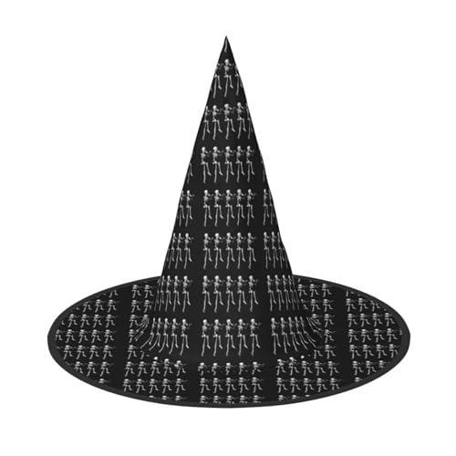 WOmeng Halloween Posable Skelett Schädel Druck Halloween Hexenhut Karneval Kostüm Zubehör Faltbare Leichte Kappe Festivals von WOmeng