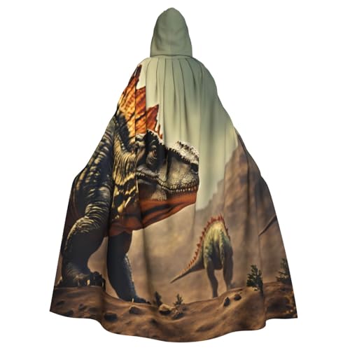 WOmeng Halloween-Umhang, Dinosaurier-Druck, volle Länge, Unisex, mit Kapuze, mittelalterliche Farben, Kostüm, Cosplay, Party WOmeng Halloween-Umhang, Dinosaurier-Druck, volle Länge, Unisex, mit Kapuze, mittelalterliche Farben, Kostüm, Cosplay, Party von WOmeng