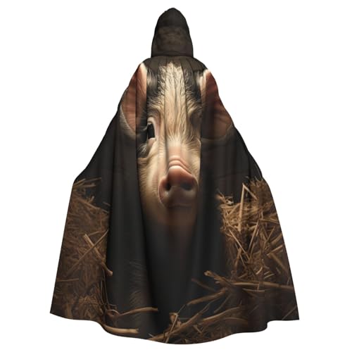 WOmeng Halloween-Umhang mit Bauernhof-Tierdruck, Unisex, mit Kapuze, mittelalterliche Farben, Kostüm, Cosplay, Party WOmeng Halloween-Umhang mit Bauernhof-Tierdruck, Unisex, mit Kapuze, mittelalterliche Farben, Kostüm, Cosplay, Party von WOmeng