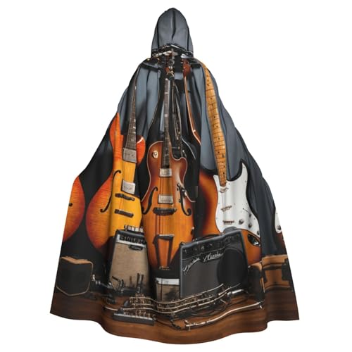 WOmeng Halloween-Umhang mit E-Gitarre, Unisex, mit Kapuze, mittelalterliche Farben, Kostüm, Cosplay, Party WOmeng Halloween-Umhang mit E-Gitarre, Unisex, mit Kapuze, mittelalterliche Farben, Kostüm, Cosplay, Party von WOmeng