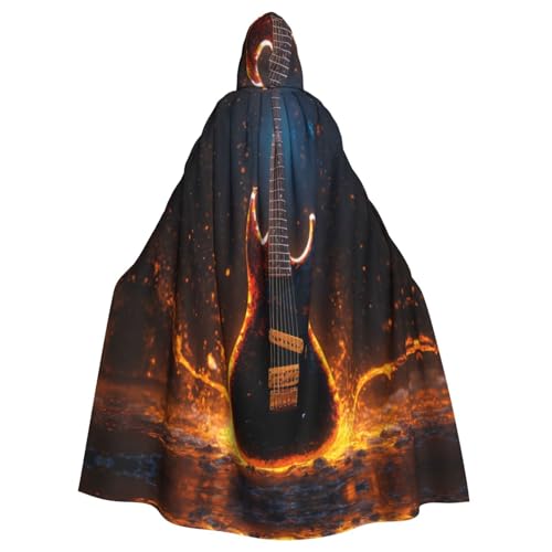 WOmeng Halloween-Umhang mit E-Gitarre, Unisex, mit Kapuze, mittelalterliche Farben, Kostüm, Cosplay, Party WOmeng Halloween-Umhang mit E-Gitarre, Unisex, mit Kapuze, mittelalterliche Farben, Kostüm, Cosplay, Party von WOmeng