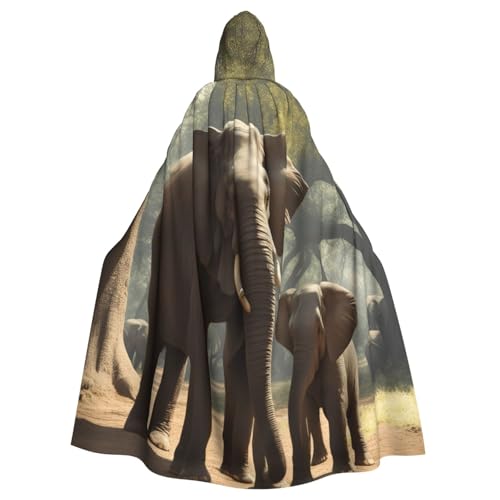 WOmeng Halloween-Umhang mit Elefantenaufdruck, Unisex, mit Kapuze, mittelalterliche Farben, Kostüm, Cosplay, Party WOmeng Halloween-Umhang mit Elefantenaufdruck, Unisex, mit Kapuze, mittelalterliche Farben, Kostüm, Cosplay, Party von WOmeng
