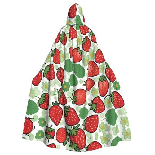 WOmeng Halloween-Umhang mit Erdbeermuster, Unisex, mit Kapuze, mittelalterliche Farben, Kostüm, Cosplay, Party WOmeng Halloween-Umhang mit Erdbeermuster, Unisex, mit Kapuze, mittelalterliche Farben, Kostüm, Cosplay, Party von WOmeng