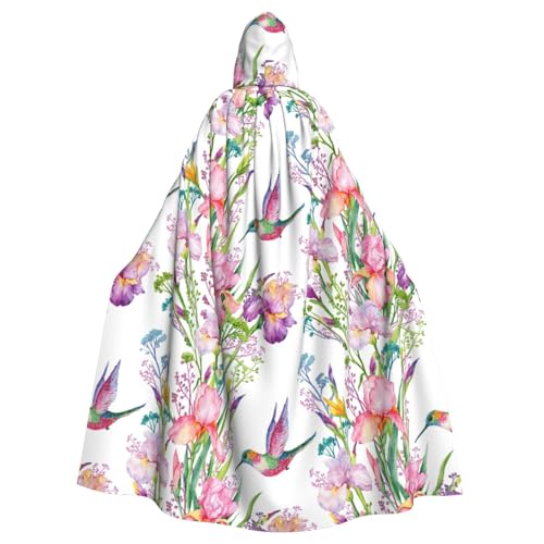 WOmeng Halloween-Umhang mit Garten mit Vögeln und Blumen, Unisex, mit Kapuze, mittelalterliche Farben, Kostüm, Cosplay, Party WOmeng Halloween-Umhang mit Garten mit Vögeln und Blumen, Unisex, mit Kapuze, mittelalterliche Farben, Kostüm, Cosplay, Party von WOmeng