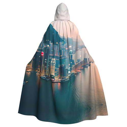 WOmeng Halloween-Umhang mit Hongkong-Aufdruck, Unisex, mit Kapuze, mittelalterliche Farben, Kostüm, Cosplay, Party WOmeng Halloween-Umhang mit Hongkong-Aufdruck, Unisex, mit Kapuze, mittelalterliche Farben, Kostüm, Cosplay, Party von WOmeng