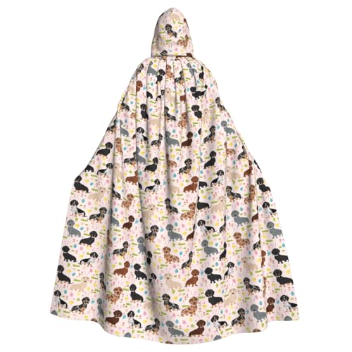 WOmeng Halloween-Umhang mit Hunde-Blumendruck, Unisex, mit Kapuze, mittelalterliche Farben, Kostüm, Cosplay, Party WOmeng Halloween-Umhang mit Hunde-Blumendruck, Unisex, mit Kapuze, mittelalterliche Farben, Kostüm, Cosplay, Party von WOmeng
