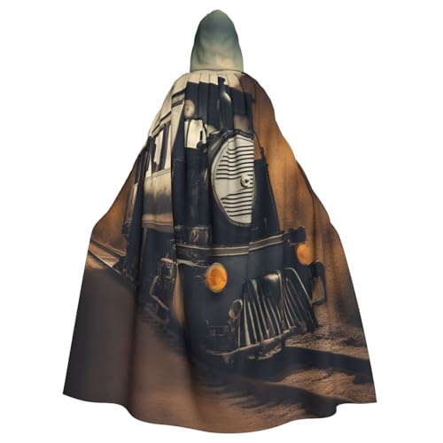 WOmeng Halloween-Umhang mit Lokomotiven-Druck, Unisex, mit Kapuze, mittelalterliche Farben, Kostüm, Cosplay, Party WOmeng Halloween-Umhang mit Lokomotiven-Druck, Unisex, mit Kapuze, mittelalterliche Farben, Kostüm, Cosplay, Party von WOmeng