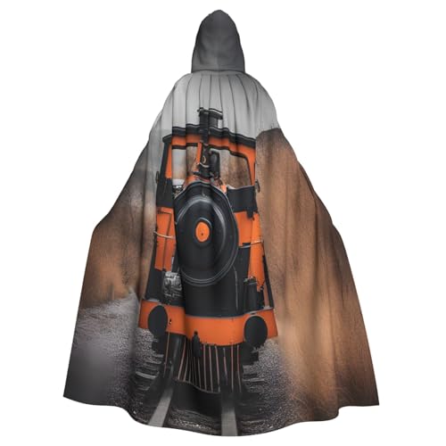 WOmeng Halloween-Umhang mit Lokomotiven-Druck, Unisex, mit Kapuze, mittelalterliche Farben, Kostüm, Cosplay, Party WOmeng Halloween-Umhang mit Lokomotiven-Druck, Unisex, mit Kapuze, mittelalterliche Farben, Kostüm, Cosplay, Party von WOmeng