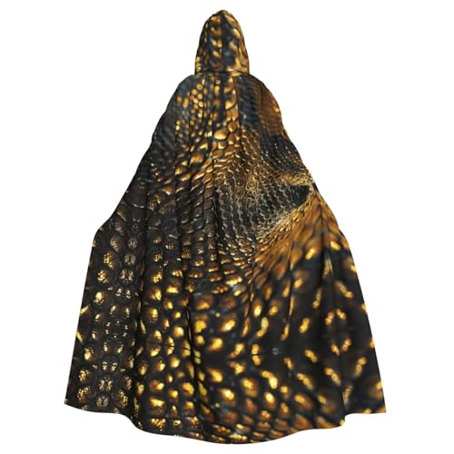 WOmeng Halloween-Umhang mit Schlangenhaut-Druck, Unisex, mit Kapuze, mittelalterliche Farben, Kostüm, Cosplay, Party WOmeng Halloween-Umhang mit Schlangenhaut-Druck, Unisex, mit Kapuze, mittelalterliche Farben, Kostüm, Cosplay, Party von WOmeng