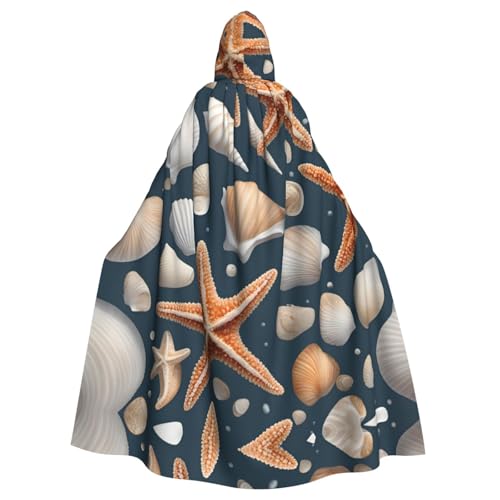 WOmeng Halloween-Umhang mit Seestern und Muscheln, Unisex, mit Kapuze, mittelalterliche Farben, Kostüm, Cosplay, Party WOmeng Halloween-Umhang mit Seestern und Muscheln, Unisex, mit Kapuze, mittelalterliche Farben, Kostüm, Cosplay, Party von WOmeng