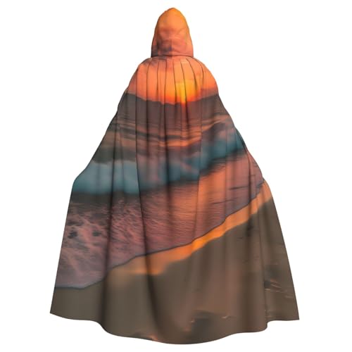 WOmeng Halloween-Umhang mit Sonnenuntergang am Strand, Unisex, mit Kapuze, mittelalterliche Farben, Kostüm, Cosplay, Party WOmeng Halloween-Umhang mit Sonnenuntergang am Strand, Unisex, mit Kapuze, mittelalterliche Farben, Kostüm, Cosplay, Party von WOmeng