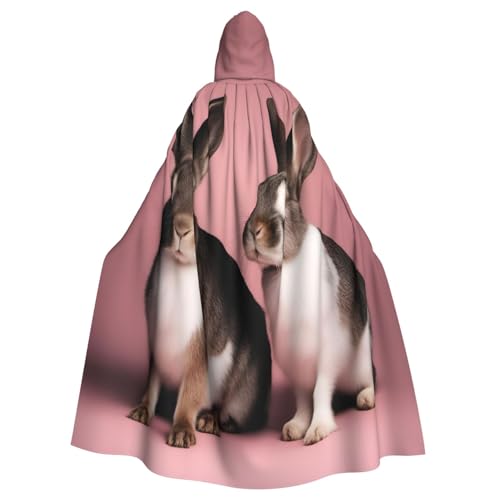 WOmeng Halloween-Umhang mit niedlichem Hasen-Aufdruck, Unisex, mit Kapuze, mittelalterliche Farben, Kostüm, Cosplay, Party WOmeng Halloween-Umhang mit niedlichem Hasen-Aufdruck, Unisex, mit Kapuze, mittelalterliche Farben, Kostüm, Cosplay, Party von WOmeng