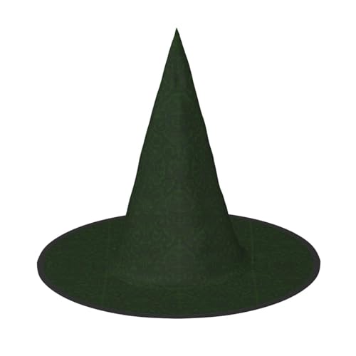 WOmeng Hunter Green Floral Petals Pattern Print Halloween Hexenhut Karneval Kostüm Zubehör Faltbare Leichte Kappe Festivals von WOmeng