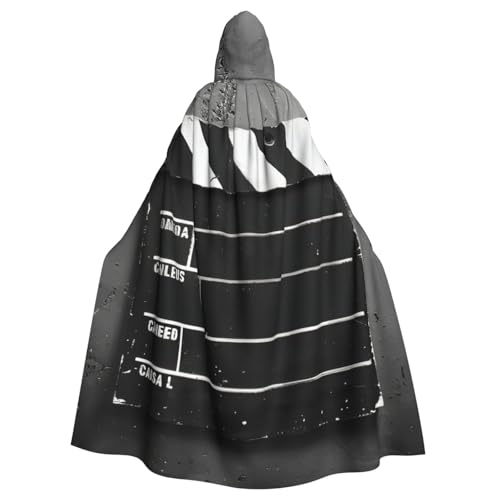 WOmeng Klassischer Film-Schindel, schwarzer Druck, volle Länge, Halloween, Unisex, Umhang mit Kapuze, mittelalterliche Farben, Kostüm, Cosplay, Party von WOmeng
