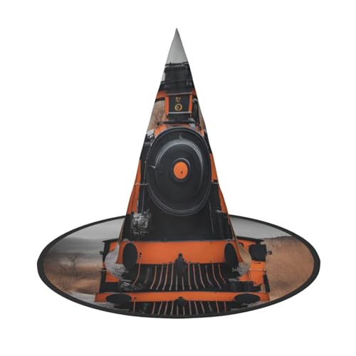WOmeng Lokomotive Druck Halloween Hexenhut Karneval Kostüm Zubehör Faltbare Leichte Kappe Festivals WOmeng Lokomotive Druck Halloween Hexenhut Karneval Kostüm Zubehör Faltbare Leichte Kappe Festivals von WOmeng