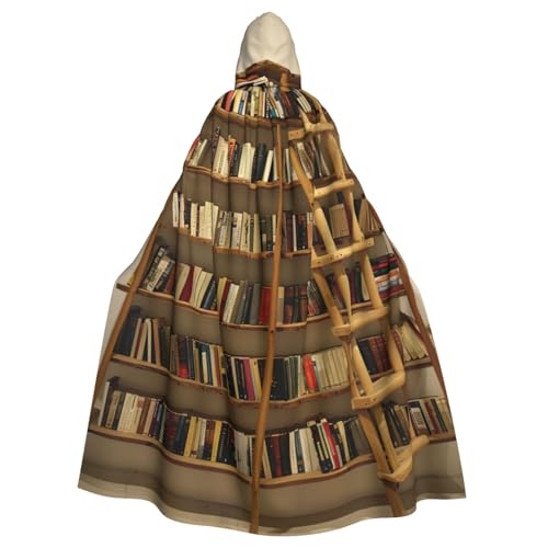WOmeng Lustige Bücherregal-Kollektion und Leiter-Druck, volle Länge, Halloween, Unisex, Umhang mit Kapuze, mittelalterliche Farben, Kostüm, Cosplay, Party WOmeng Lustige Bücherregal-Kollektion und Leiter-Druck, volle Länge, Halloween, Unisex, Umhang mit Kapuze, mittelalterliche Farben, Kostüm, Cosplay, Party von WOmeng