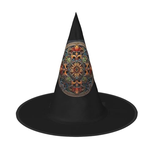 WOmeng Medaillon Multi Print Halloween Hexenhut Karneval Kostüm Zubehör Faltbare Leichte Kappe Festivals WOmeng Medaillon Multi Print Halloween Hexenhut Karneval Kostüm Zubehör Faltbare Leichte Kappe Festivals von WOmeng