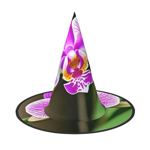 WOmeng Orchideen-Druck Halloween Hexenhut Karneval Kostüm Zubehör Faltbare Leichte Kappe Festivals WOmeng Orchideen-Druck Halloween Hexenhut Karneval Kostüm Zubehör Faltbare Leichte Kappe Festivals von WOmeng