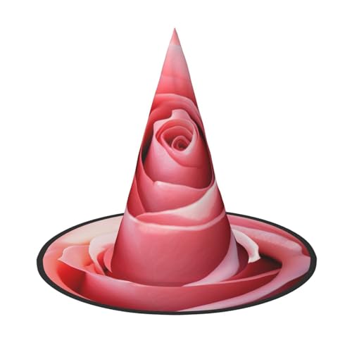 WOmeng Rosa Rose Blumendruck Halloween Hexenhut Karneval Kostüm Zubehör Faltbare Leichte Kappe Festivals von WOmeng