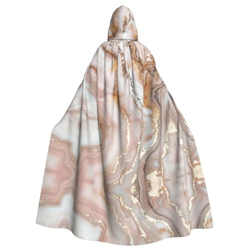 WOmeng Rotgoldener Marmor-Druck, volle Länge, Halloween, Unisex, Umhang mit Kapuze, mittelalterliche Farben, Kostüm, Cosplay, Party WOmeng Rotgoldener Marmor-Druck, volle Länge, Halloween, Unisex, Umhang mit Kapuze, mittelalterliche Farben, Kostüm, Cosplay, Party von WOmeng
