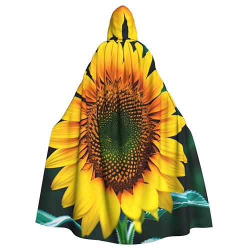 WOmeng Sonnenblumenmuster-Druck, volle Länge, Halloween, Unisex, Umhang mit Kapuze, mittelalterliche Farben, Kostüm, Cosplay, Party WOmeng Sonnenblumenmuster-Druck, volle Länge, Halloween, Unisex, Umhang mit Kapuze, mittelalterliche Farben, Kostüm, Cosplay, Party von WOmeng