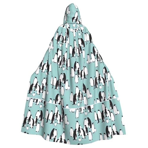 WOmeng Süßer Pinguin-Druck, volle Länge, Halloween-Umhang, Unisex, mit Kapuze, mittelalterliche Farben, Kostüm, Cosplay, Party WOmeng Süßer Pinguin-Druck, volle Länge, Halloween-Umhang, Unisex, mit Kapuze, mittelalterliche Farben, Kostüm, Cosplay, Party von WOmeng