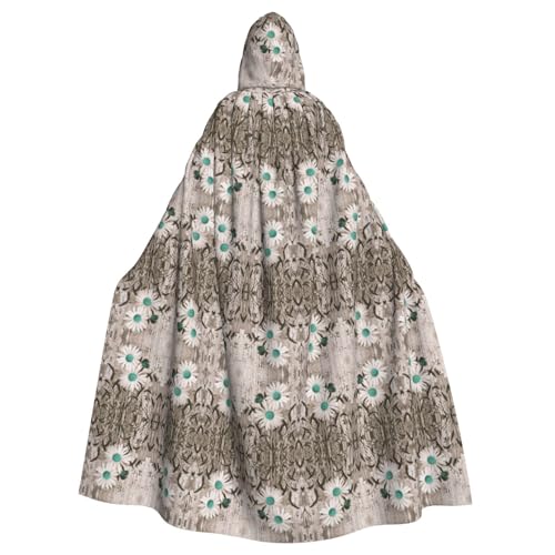 WOmeng Umhang mit Gänseblümchen-Motiv, volle Länge, Halloween, Unisex, mit Kapuze, mittelalterliche Farben, Kostüm, Cosplay, Party WOmeng Umhang mit Gänseblümchen-Motiv, volle Länge, Halloween, Unisex, mit Kapuze, mittelalterliche Farben, Kostüm, Cosplay, Party von WOmeng