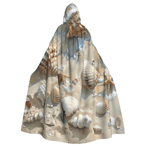 WOmeng Umhang mit Muschelsanddruck, volle Länge, Unisex, mit Kapuze, mittelalterliche Farben, Kostüm, Cosplay, Party WOmeng Umhang mit Muschelsanddruck, volle Länge, Unisex, mit Kapuze, mittelalterliche Farben, Kostüm, Cosplay, Party von WOmeng
