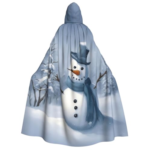 Winter-Schneemann-Druck, für Herren und Damen, Erwachsene, Kapuzenumhang, Cosplay, Kostüm, Halloween, Weihnachten, Karneval, Partys von WOmeng