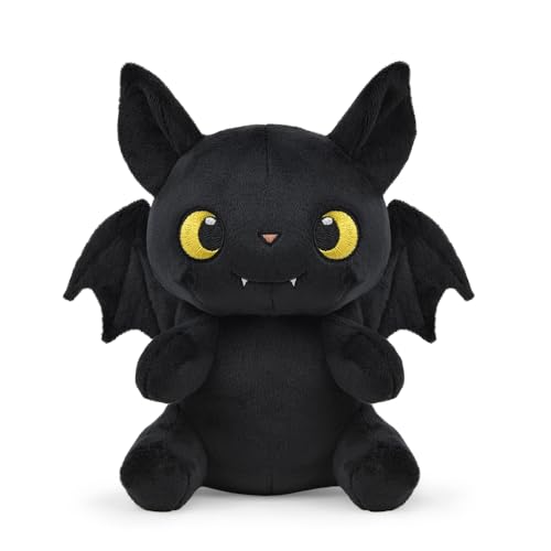 WP Merchandise - Goth Bat Betty Plüschtier 23 cm | Weiches Plüschtier für Kinder & Erwachsene | Niedliches Vampirfledermaus Plüschtier | Schwarz | Halloween | Handgemacht von WP Merchandise