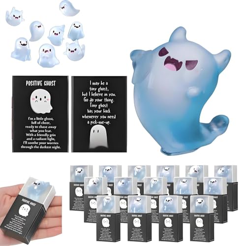 Halloween-Mini-Geister Aus Kunstharz, Niedliche, Kleine, Leuchtende Figuren, Leuchtende Geister-Miniaturfiguren Aus Kunstharz, Miniatur-Geister, Die Im Dunkeln Leuchten, For Halloween-Körbe(B) von WPDUIODF