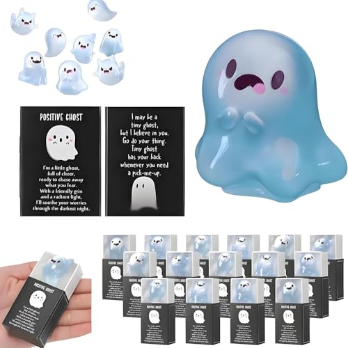 Halloween-Mini-Geister Aus Kunstharz, Niedliche, Kleine, Leuchtende Figuren, Leuchtende Geister-Miniaturfiguren Aus Kunstharz, Miniatur-Geister, Die Im Dunkeln Leuchten, For Halloween-Körbe(C) von WPDUIODF