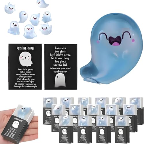 Halloween-Mini-Geister Aus Kunstharz, Niedliche, Kleine, Leuchtende Figuren, Leuchtende Geister-Miniaturfiguren Aus Kunstharz, Miniatur-Geister, Die Im Dunkeln Leuchten, For Halloween-Körbe(D) von WPDUIODF