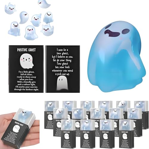 Halloween-Mini-Geister Aus Kunstharz, Niedliche, Kleine, Leuchtende Figuren, Leuchtende Geister-Miniaturfiguren Aus Kunstharz, Miniatur-Geister, Die Im Dunkeln Leuchten, For Halloween-Körbe(E) von WPDUIODF