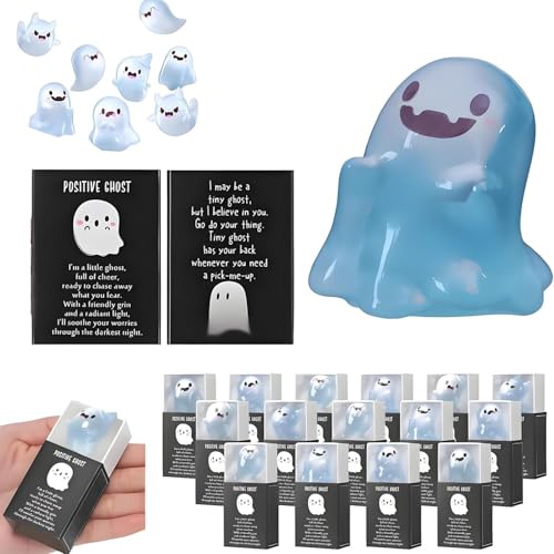Halloween-Mini-Geister Aus Kunstharz, Niedliche, Kleine, Leuchtende Figuren, Leuchtende Geister-Miniaturfiguren Aus Kunstharz, Miniatur-Geister, Die Im Dunkeln Leuchten, For Halloween-Körbe(F) von WPDUIODF
