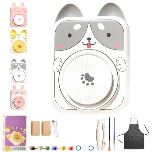 Niedliches Töpferscheiben-Set Mit Tiermotiven For Kinder, DIY-Mini-Töpferstudio Und Komplettes Malset, Kunstwerkzeuge For Formen, Modellieren Und Bemalen Von Keramikzubehör(2*Clay A) von WPDUIODF