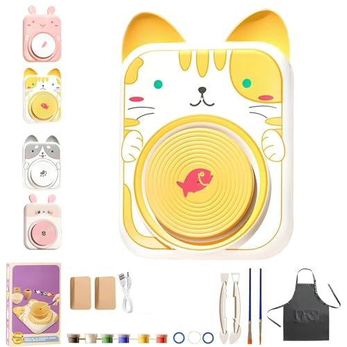 Niedliches Töpferscheiben-Set Mit Tiermotiven For Kinder, DIY-Mini-Töpferstudio Und Komplettes Malset, Kunstwerkzeuge For Formen, Modellieren Und Bemalen Von Keramikzubehör(2*Clay C) von WPDUIODF