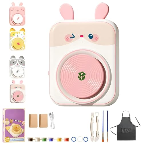 Niedliches Töpferscheiben-Set Mit Tiermotiven For Kinder, DIY-Mini-Töpferstudio Und Komplettes Malset, Kunstwerkzeuge For Formen, Modellieren Und Bemalen Von Keramikzubehör(2*Clay D) von WPDUIODF