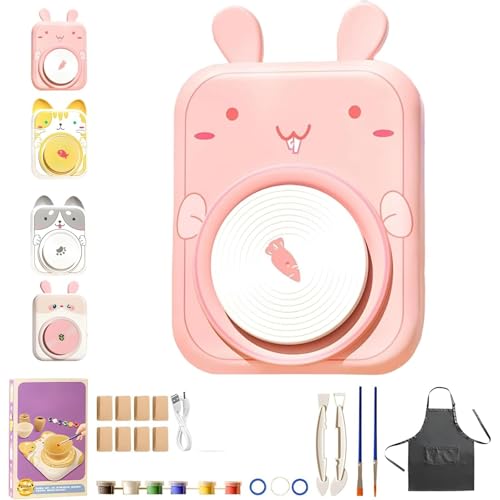 Niedliches Töpferscheiben-Set Mit Tiermotiven For Kinder, DIY-Mini-Töpferstudio Und Komplettes Malset, Kunstwerkzeuge For Formen, Modellieren Und Bemalen Von Keramikzubehör(8*Clay B) von WPDUIODF