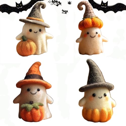 WPDUIODF Handgemachter Halloween-Geisterkürbis Aus Filz Mit Zaubererhut, Mini-Plüsch, Süßes Dekor, Handgefertigte Festliche Sammlerfigur, Halloween-Dekoration, Geschenk for Zuhause Oder Party(4psc) WPDUIODF Handgemachter Halloween-Geisterkürbis Aus Filz Mit Zaubererhut, Mini-Plüsch, Süßes Dekor, Handgefertigte Festliche Sammlerfigur, Halloween-Dekoration, Geschenk for Zuhause Oder Party(4psc) von WPDUIODF
