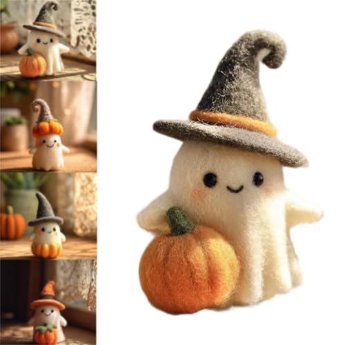 WPDUIODF Handgemachtes Filz-Geister-Ornament Aus Wollfilz, Süßes Handgefertigtes Filz-Geister-Dekor, Lustige Halloween-Dekoration, Geschenk for Home-Party-Dekor(A) von WPDUIODF