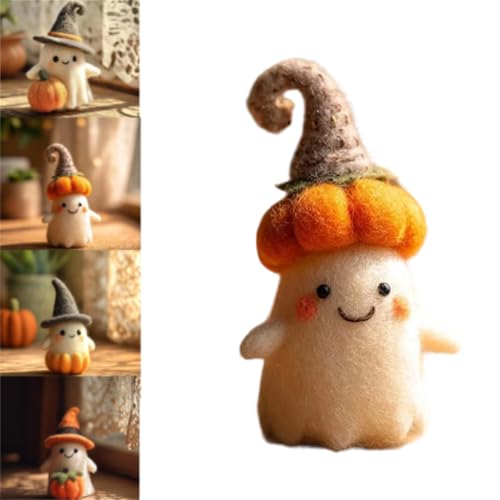 WPDUIODF Handgemachtes Filz-Geister-Ornament Aus Wollfilz, Süßes Handgefertigtes Filz-Geister-Dekor, Lustige Halloween-Dekoration, Geschenk for Home-Party-Dekor(B) von WPDUIODF