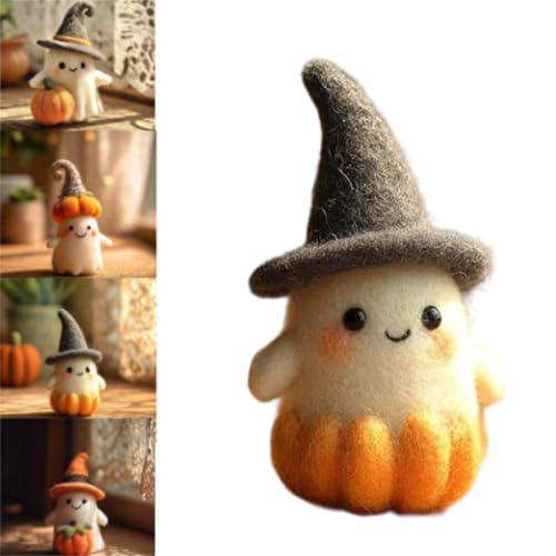 WPDUIODF Handgemachtes Filz-Geister-Ornament Aus Wollfilz, Süßes Handgefertigtes Filz-Geister-Dekor, Lustige Halloween-Dekoration, Geschenk for Home-Party-Dekor(C) von WPDUIODF