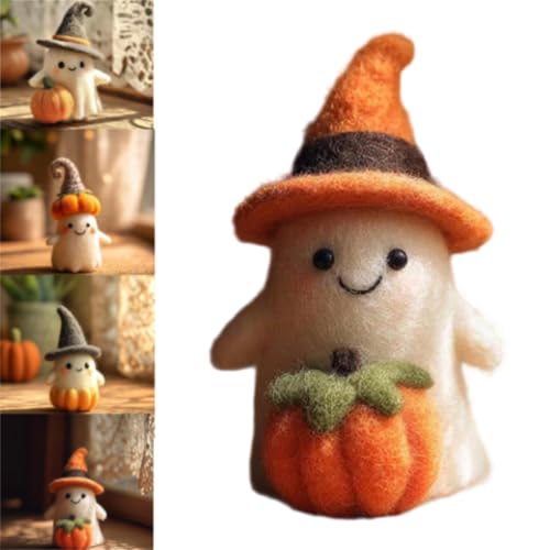 WPDUIODF Handgemachtes Filz-Geister-Ornament Aus Wollfilz, Süßes Handgefertigtes Filz-Geister-Dekor, Lustige Halloween-Dekoration, Geschenk for Home-Party-Dekor(D) von WPDUIODF