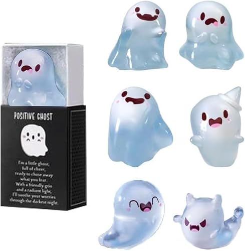 WPDUIODF Im Dunkeln Leuchtende Minifiguren Mit Box, Leuchtende Geister-Miniaturfiguren Aus Kunstharz, for Halloween, Miniaturlandschaft, Outdoor-Dekoration for Puppenhäuser(6psc) von WPDUIODF