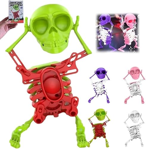 WPDUIODF Tanzendes Skelett-Spielzeug, 3D-Spielzeug, Lustige Uhrwerkfigur for Stressabbau, for Schreibtischdekoration Und Stressabbau, Lustiges Geschenk(Green) von WPDUIODF