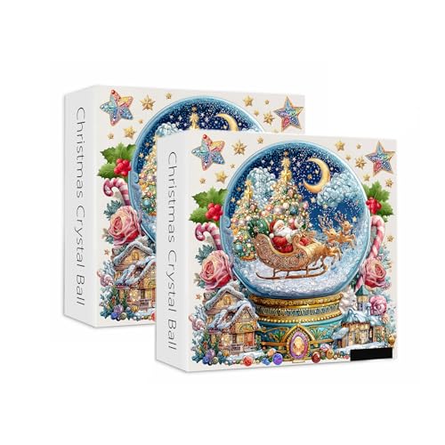 Weihnachts-Kristallkugel-Puzzle 1024 Teile, Winter-Schneekugel-Szene, Familienspaß, Anspruchsvolle Weihnachts-Puzzles, Familienaktivitätsspiele for Heimdekorationsgeschenke(2pcs) von WPDUIODF