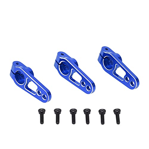 WPKD BLUEIY 3 Stück 25T Lenkservoarme, Robuster Leichter Servoarm aus Aluminiumlegierung für 1/10 Ferngesteuertes Auto mit Schrauben Installationsbeschlägen (Blau) von WPKD BLUEIY