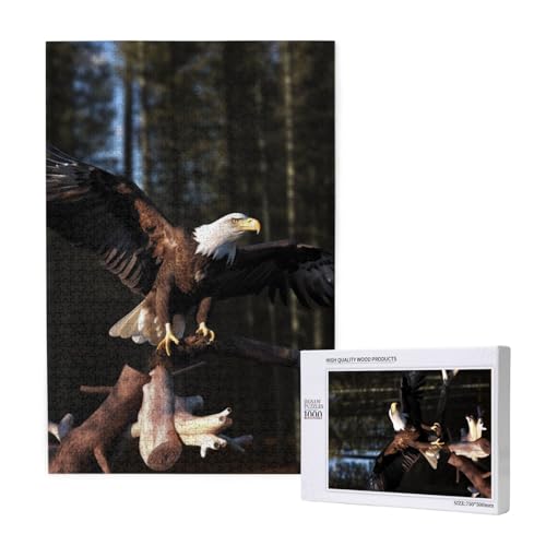 3D Weißkopfseeadler gedrucktes Puzzle mit Aufbewahrungsbox, Holzpuzzle für Erwachsene und Kinder, 1000 Teile Familienspaß, dekoratives Spiel 3D Weißkopfseeadler gedrucktes Puzzle mit Aufbewahrungsbox, Holzpuzzle für Erwachsene und Kinder, 1000 Teile Familienspaß, dekoratives Spiel von WPUTY