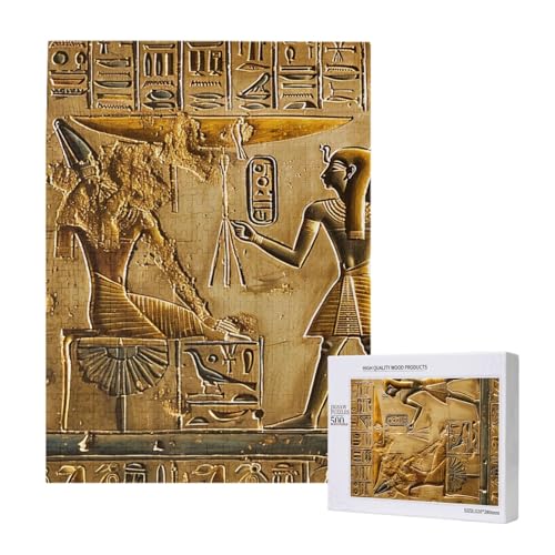 Ägypten Hieroglyphen Gedrucktes Puzzle mit Aufbewahrungsbox, Holzpuzzle für Erwachsene und Kinder, 500 Teile Familienspaß Dekoratives Spiel Ägypten Hieroglyphen Gedrucktes Puzzle mit Aufbewahrungsbox, Holzpuzzle für Erwachsene und Kinder, 500 Teile Familienspaß Dekoratives Spiel von WPUTY